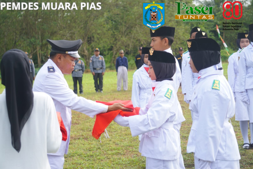 Upacara HUT RI Ke-80 di Desa Muara Pias